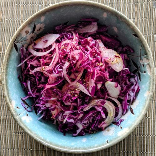 Red Cabbage with onion salad