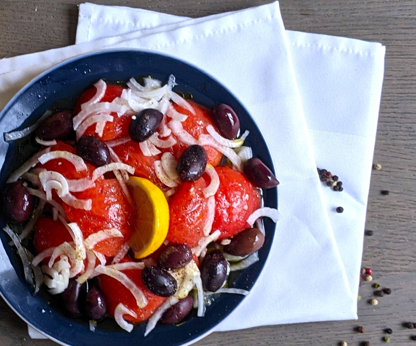 tomato with olive salad