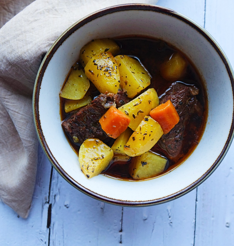 French Beef stew with potatoes and carrots
