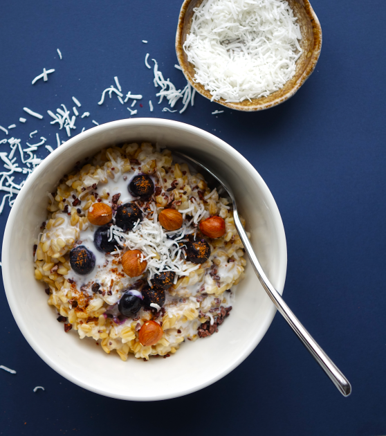 Oats with coconut milk
