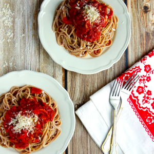 Spaghetti Tomato Basil Sauce