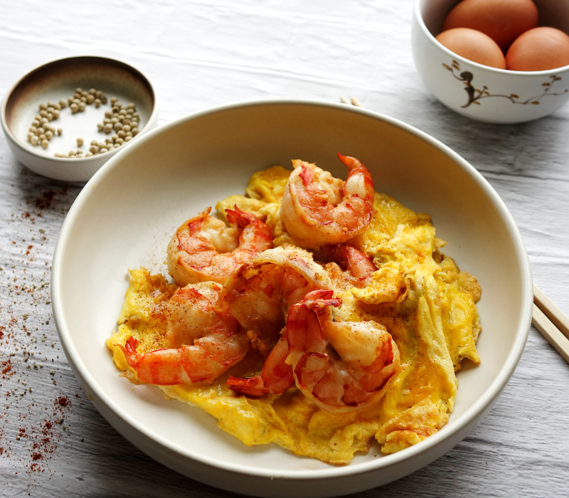 shrimp eggs stir-fry recipe
